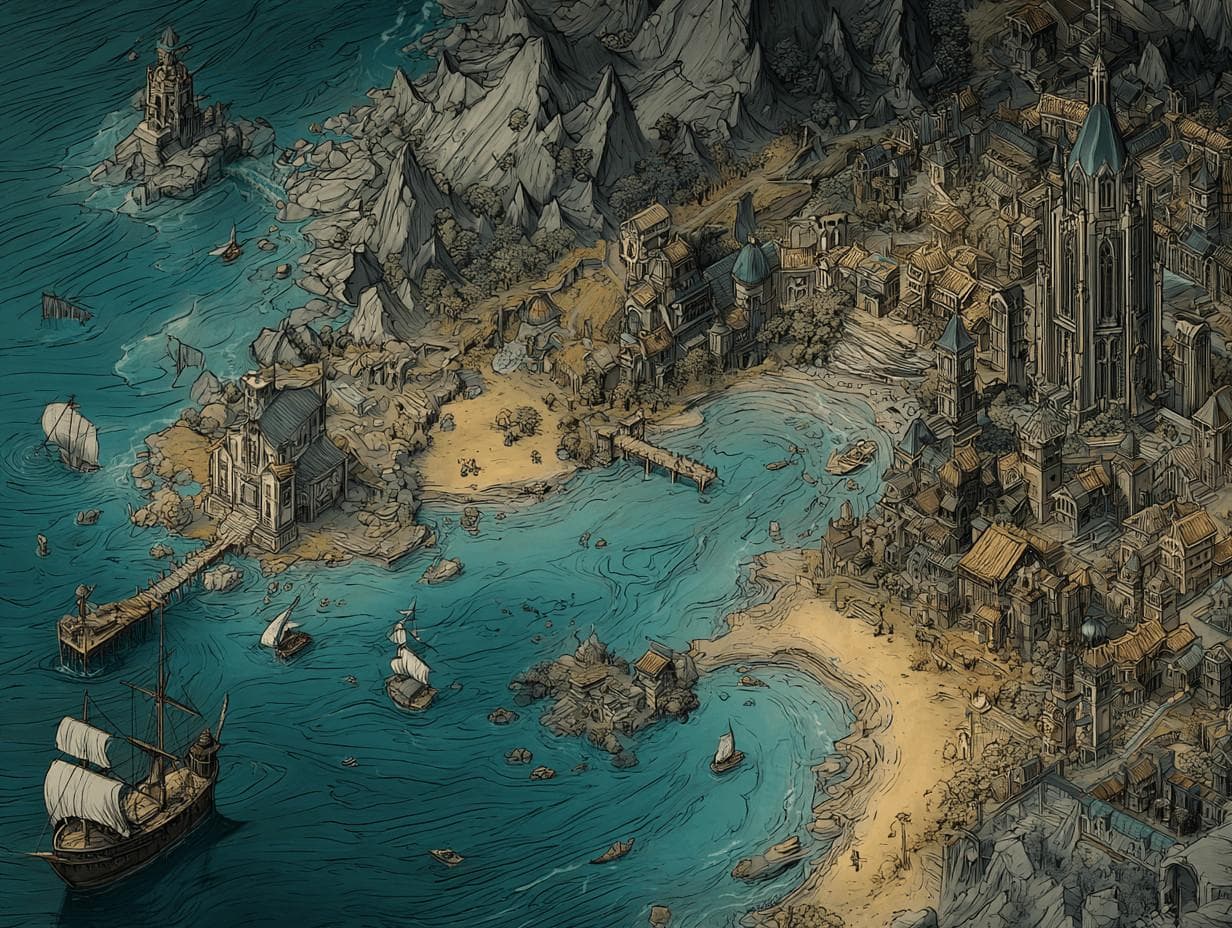 Harbor map background